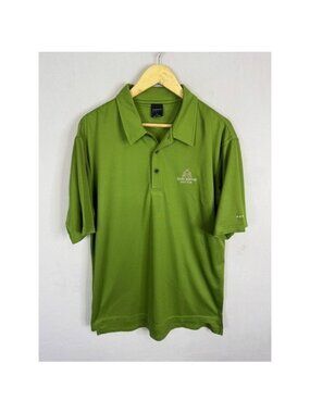 Dunning Golf Royal Mayfair Golf Club Polo Shirt Green Mens Medium Microfiber